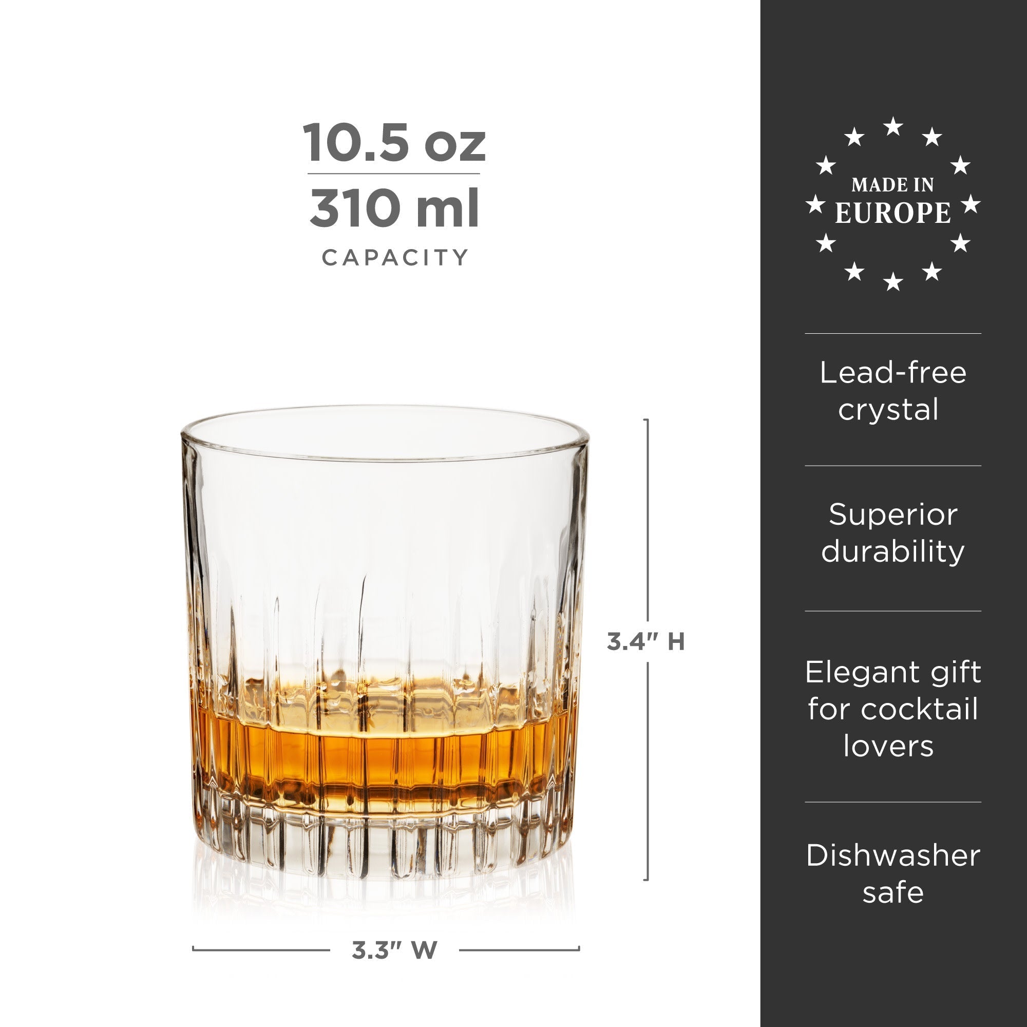 Reserve Milo Crystal Neat Glasses, Set of 4 - Paranoid Ranch