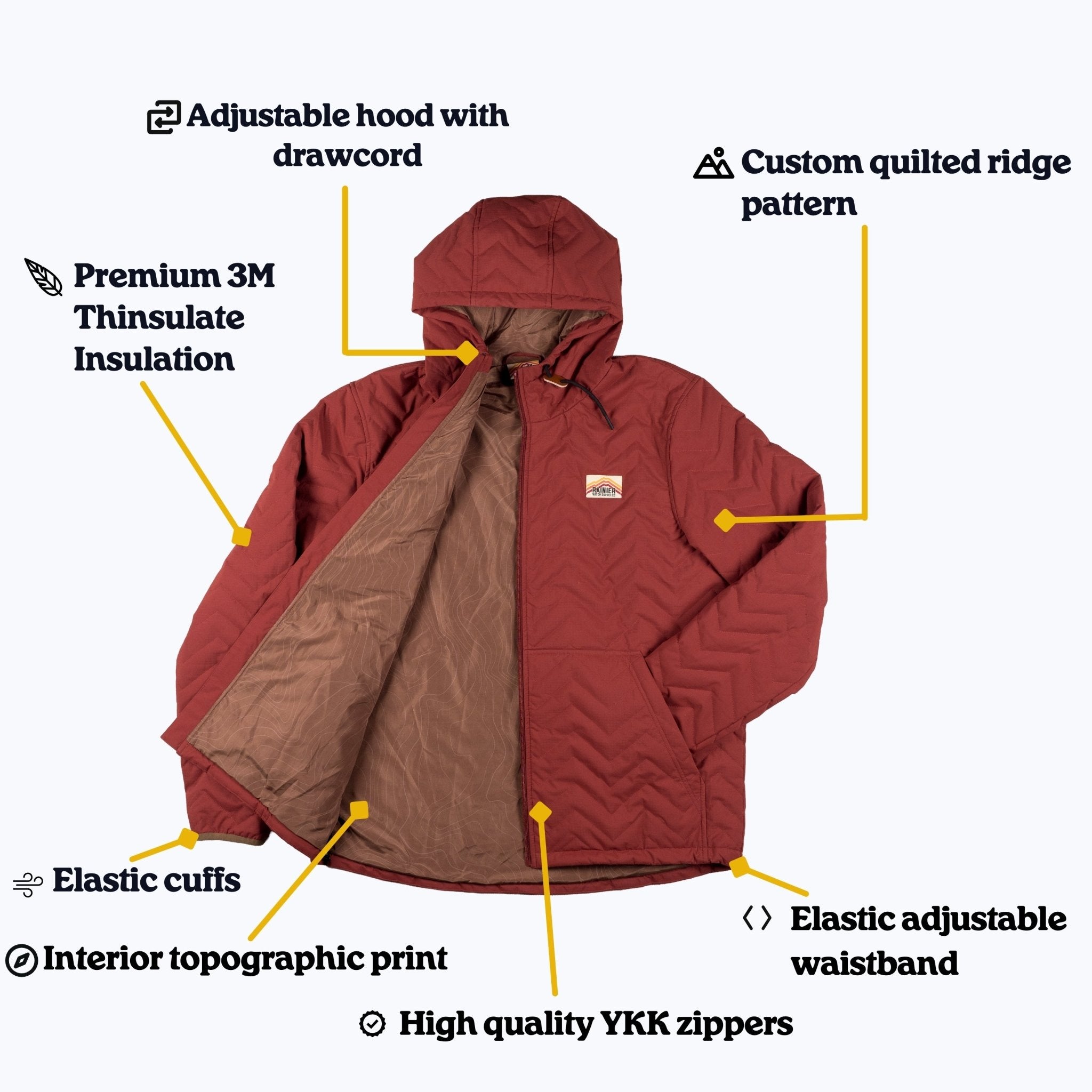 Ridgeline Micro-Puffer Quilted Hooded Jacket – Red - Paranoid Ranch
