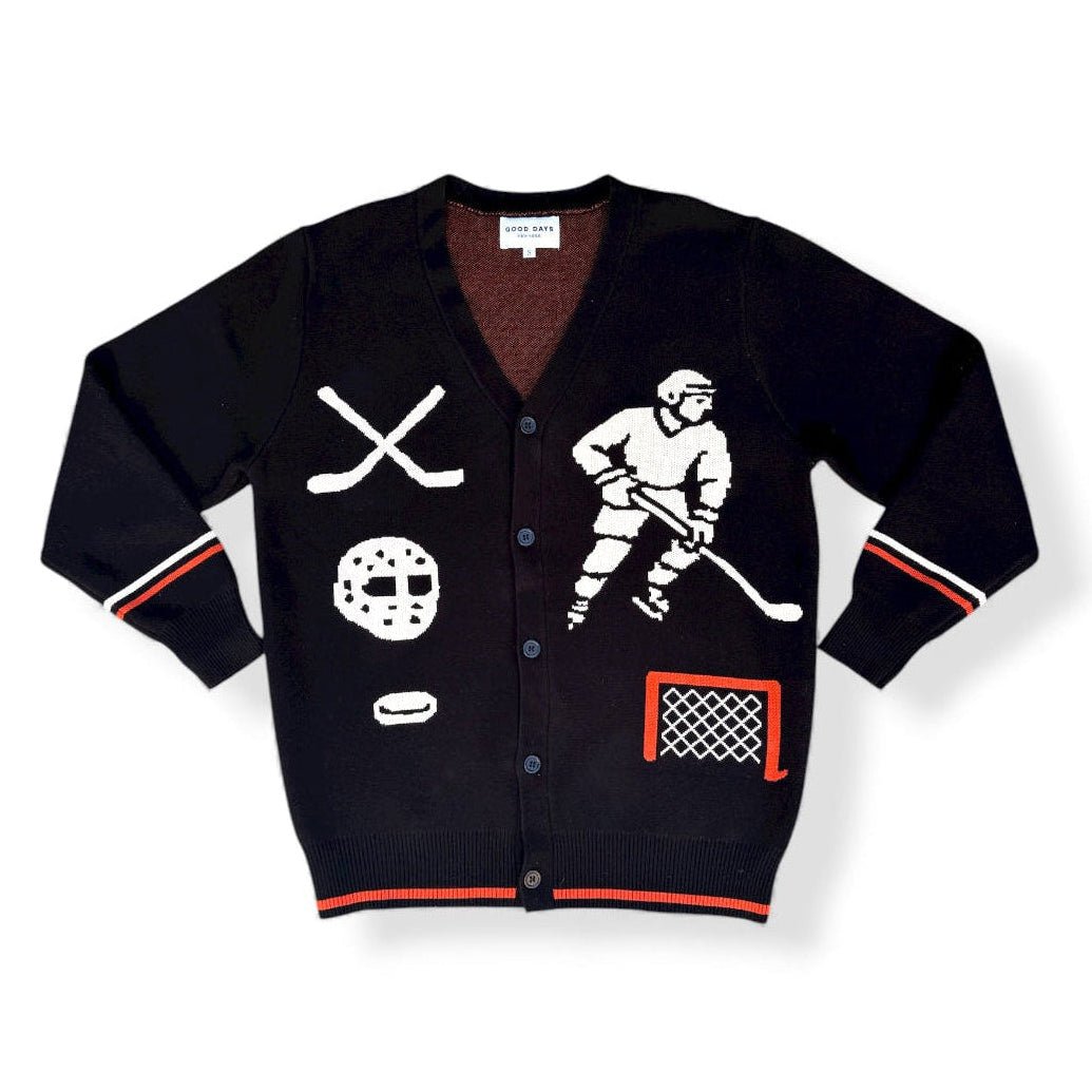 Rinkside Jacquard Knit Hockey Cardigan - Paranoid Ranch