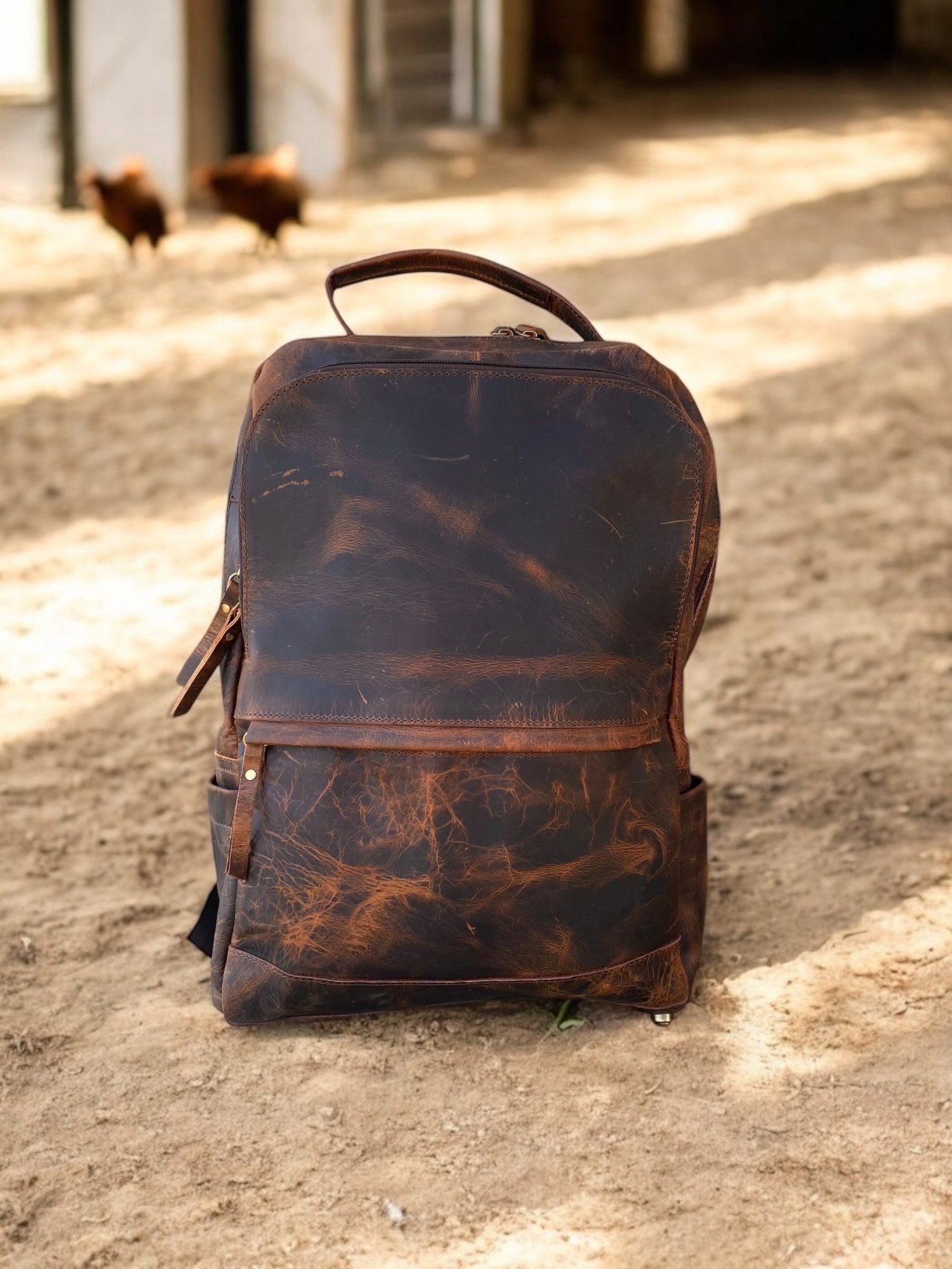 Rustic Leather Backpack - Paranoid Ranch