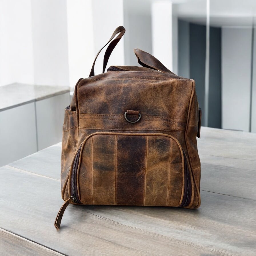 Rustic leather duffle bag - Paranoid Ranch