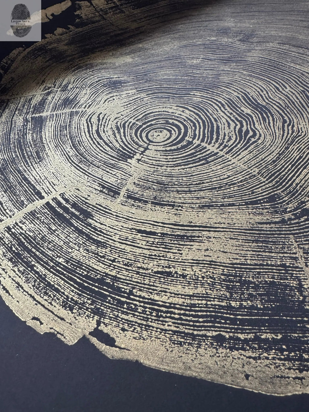 San Francisco Redwood. Gold and Black, 36x48 Inches. - Paranoid Ranch