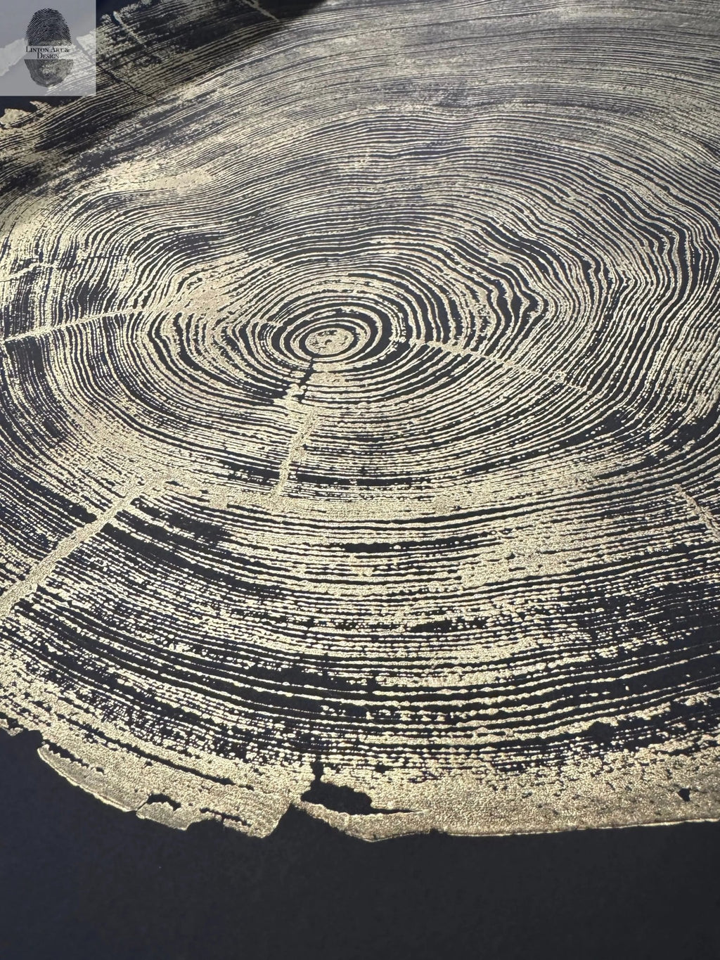 San Francisco Redwood. Gold and Black, 36x48 Inches. - Paranoid Ranch