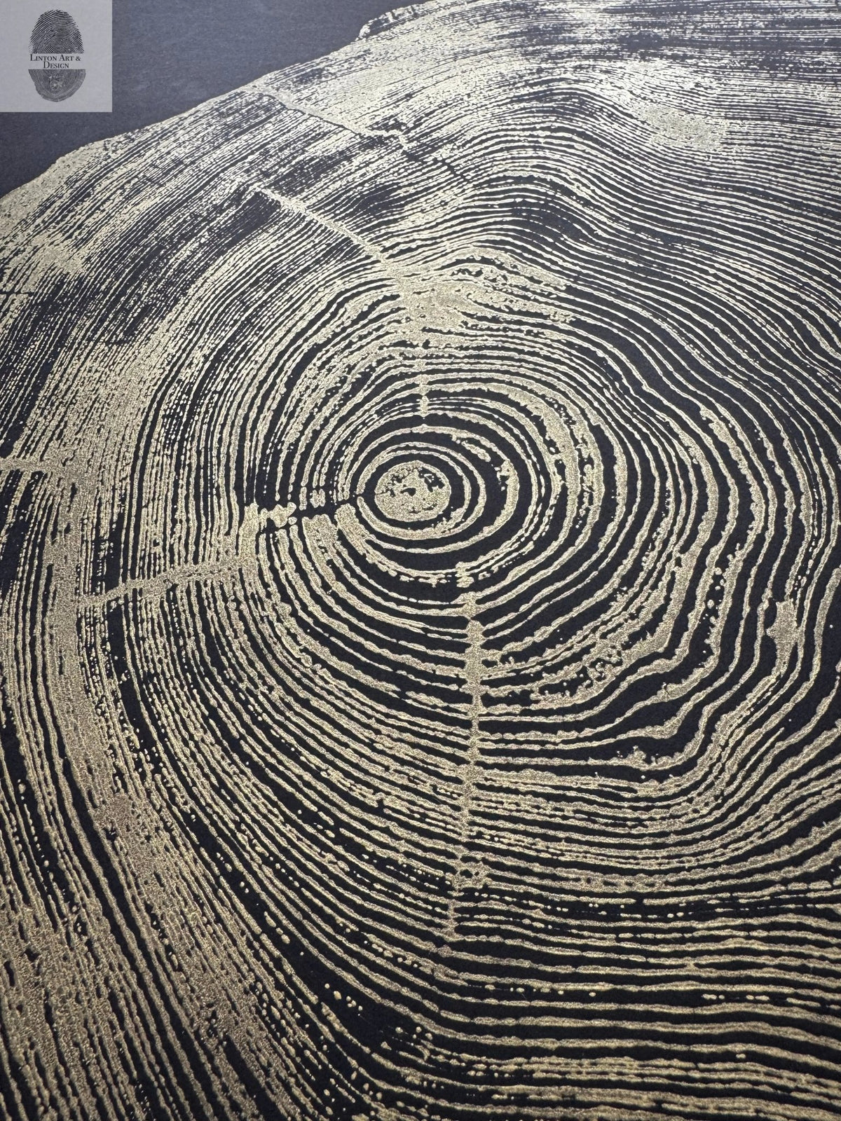 San Francisco Redwood. Gold and Black, 36x48 Inches. - Paranoid Ranch
