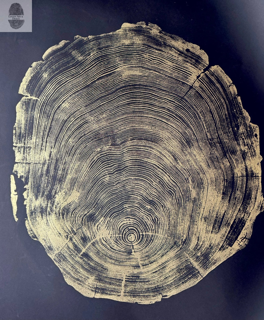 San Francisco Redwood. Gold and Black, 36x48 Inches. - Paranoid Ranch