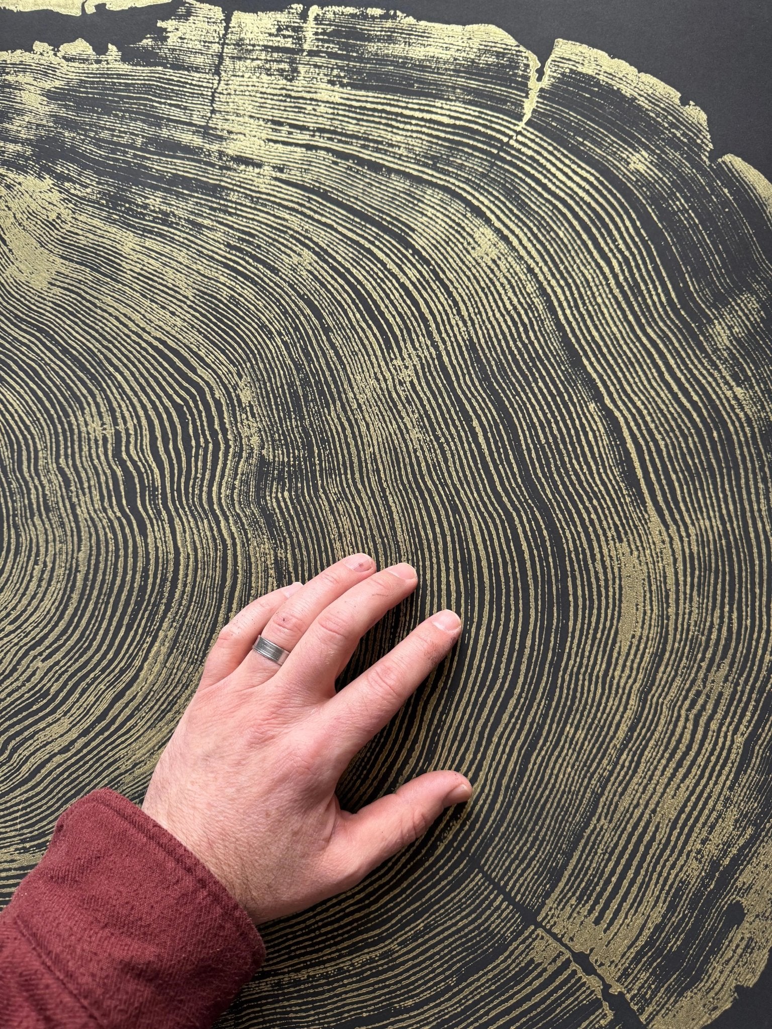 San Francisco Redwood. Gold and Black, 36x48 Inches. - Paranoid Ranch