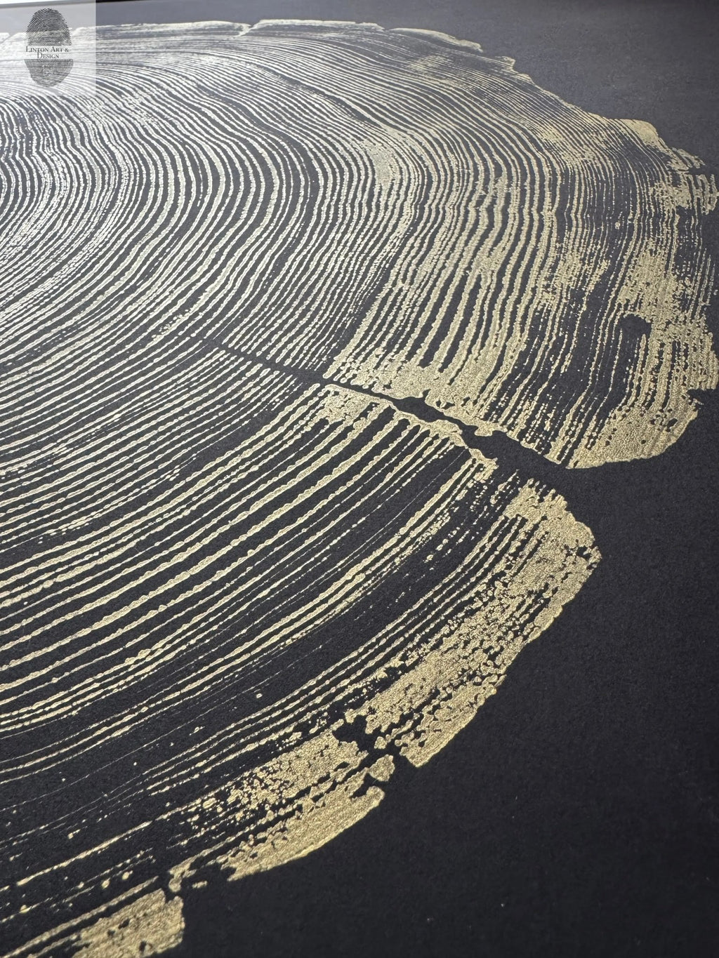 San Francisco Redwood. Gold and Black, 36x48 Inches. - Paranoid Ranch