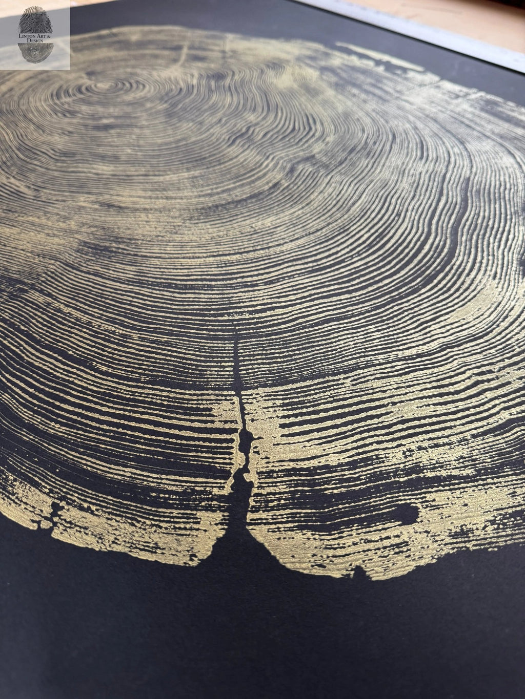 San Francisco Redwood. Gold and Black, 36x48 Inches. - Paranoid Ranch