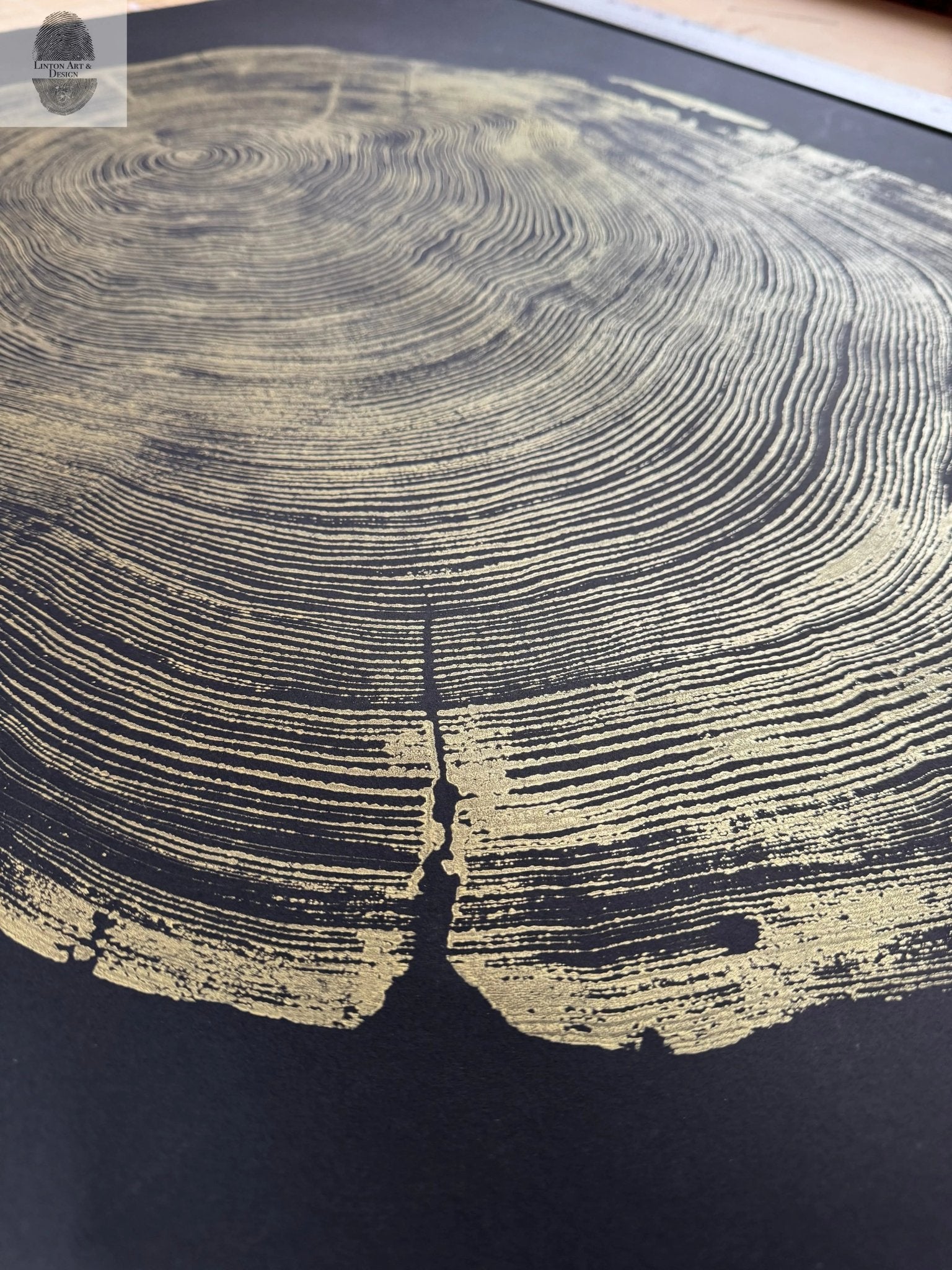San Francisco Redwood. Gold and Black, 36x48 Inches. - Paranoid Ranch