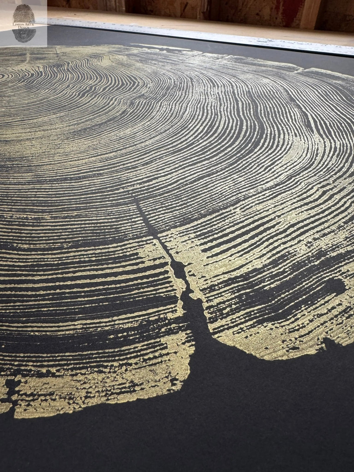 San Francisco Redwood. Gold and Black, 36x48 Inches. - Paranoid Ranch