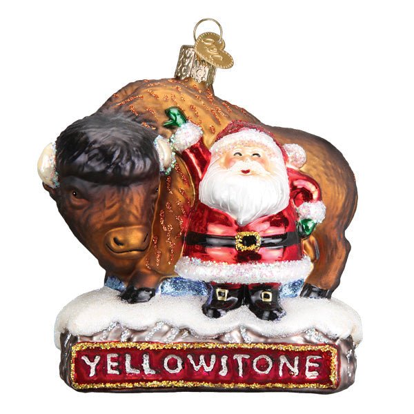 Santa With Bison Ornament - Paranoid Ranch