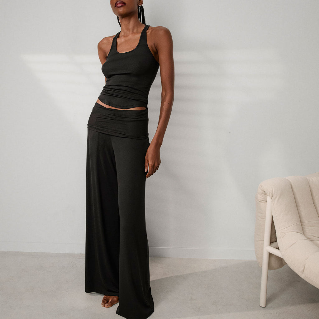 Soft Modal Rib Foldover Pant - Paranoid Ranch