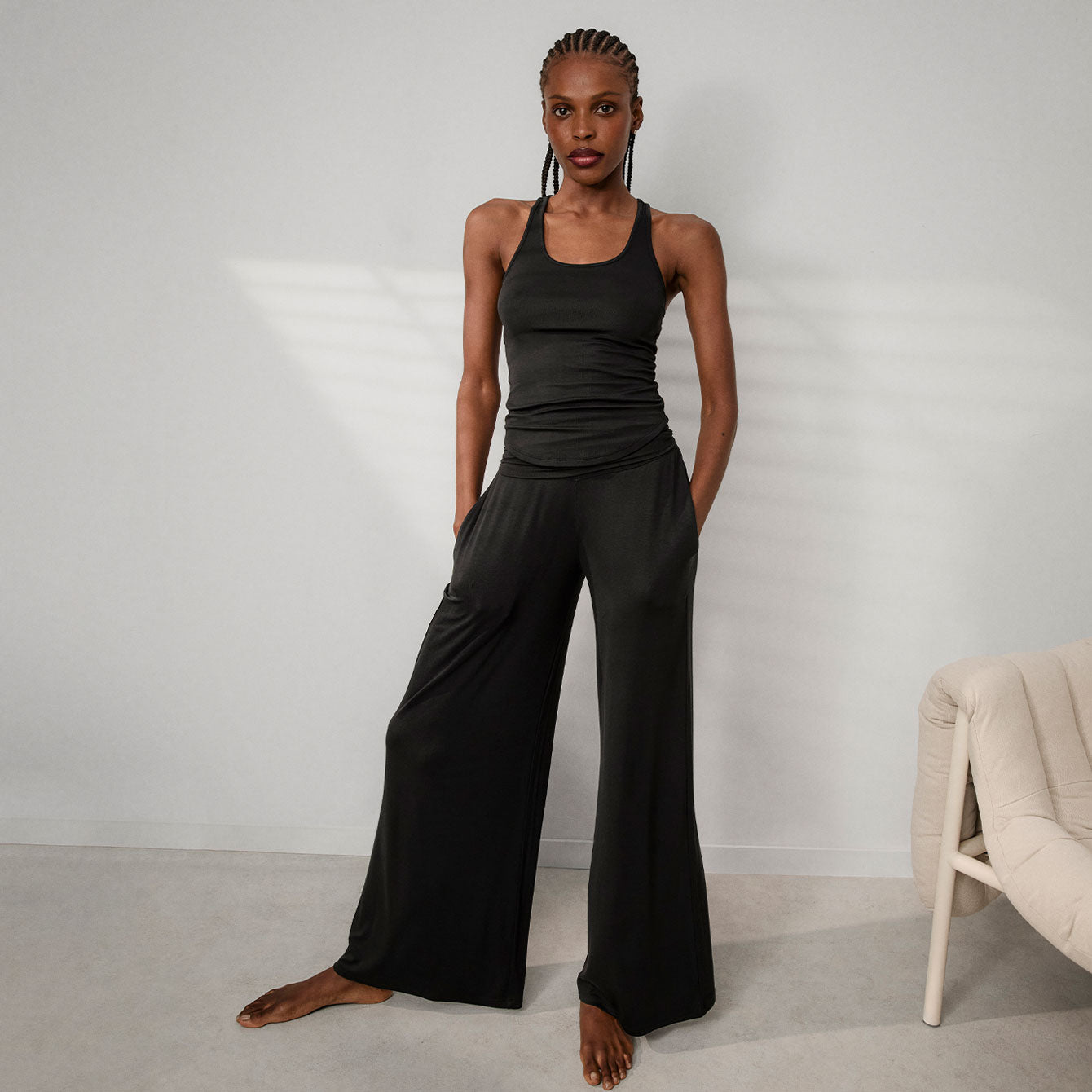 Soft Modal Rib Foldover Pant - Paranoid Ranch