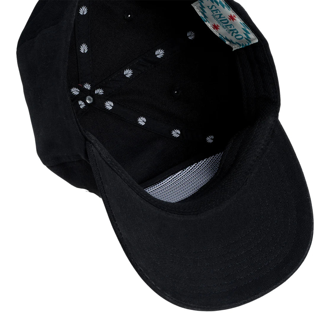 Detail of semi-curved visor and inside of hat on Sendero Spaghetti Western Hat.