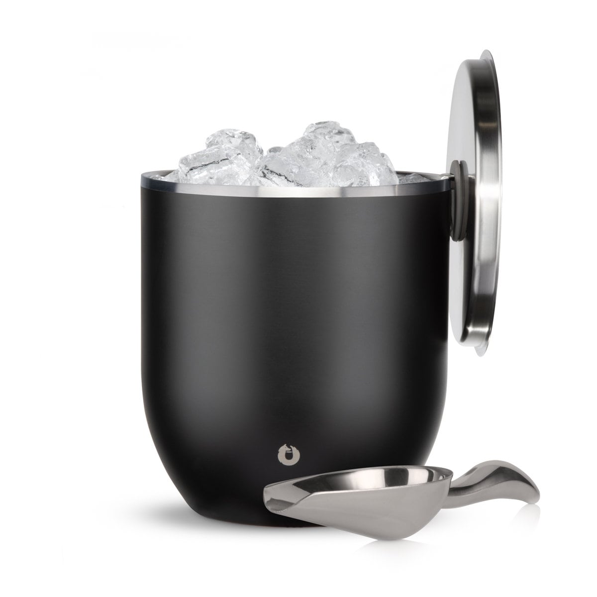 Stainless Steel Ice bucket with Lid and Scoop, Black - Paranoid Ranch