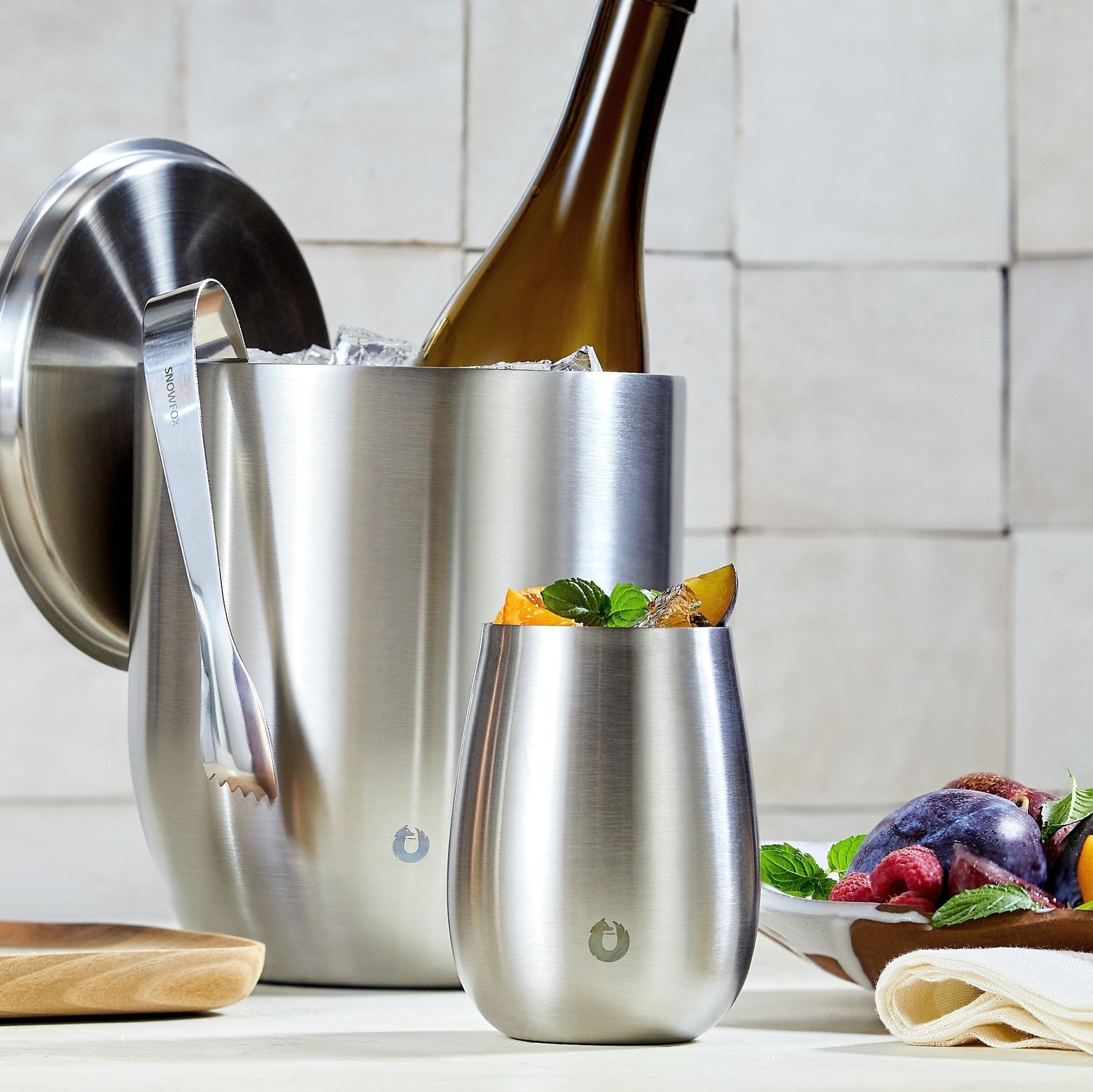 Stainless Steel Ice bucket with Lid and Scoop, Steel - Paranoid Ranch