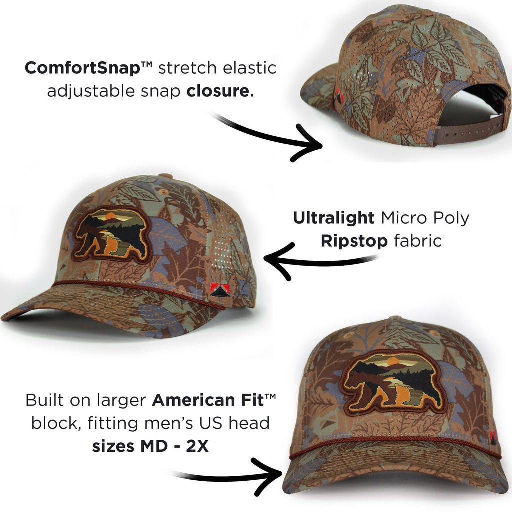 Sunset Bear Cloud Texture 5-Panel Rope Cap - Paranoid Ranch
