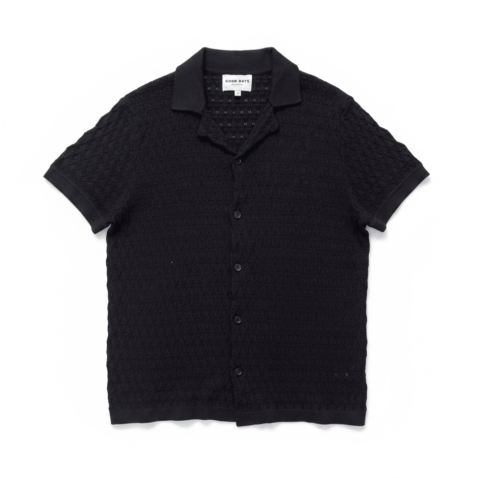 Sutton Textured Knit Camp Shirt - Midnight - Paranoid Ranch