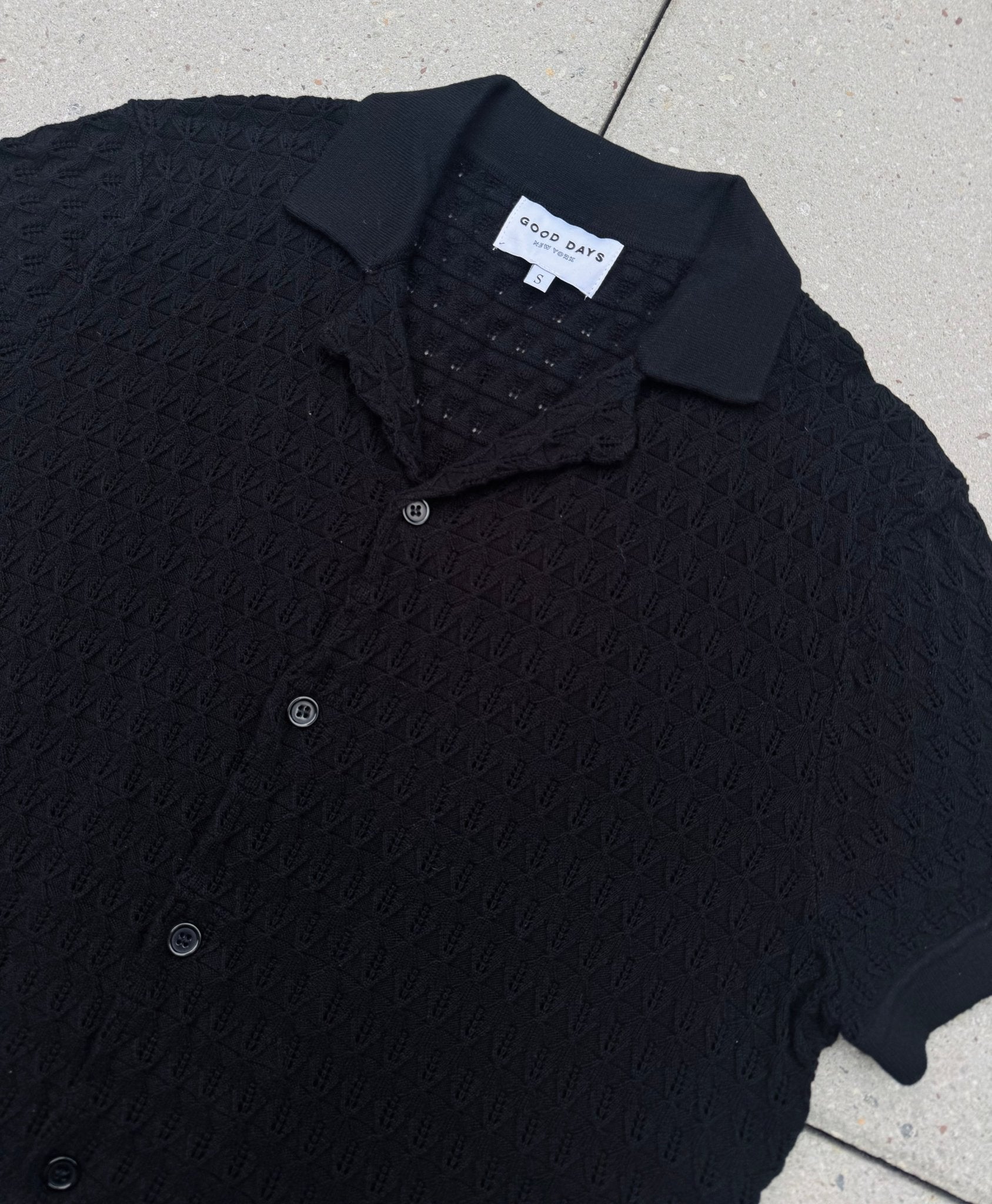 Sutton Textured Knit Camp Shirt - Midnight - Paranoid Ranch
