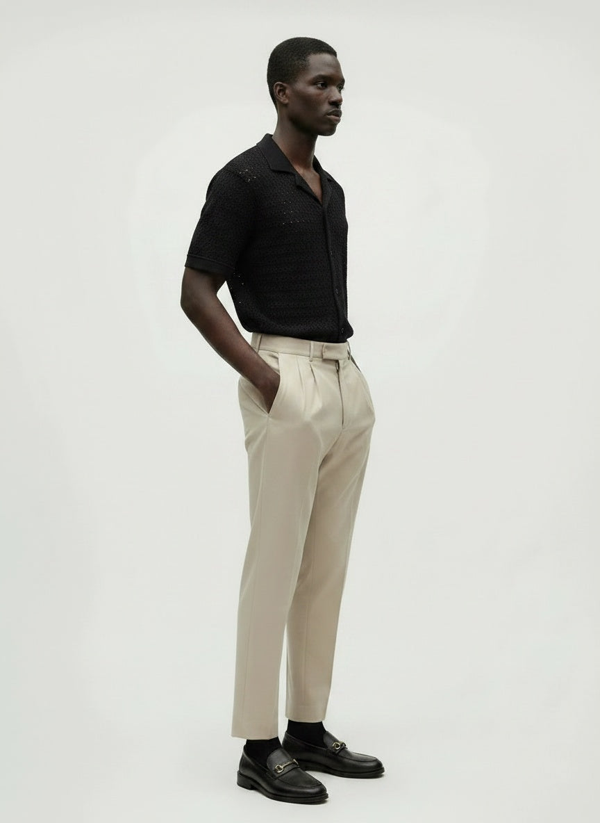 Sutton Textured Knit Camp Shirt - Midnight