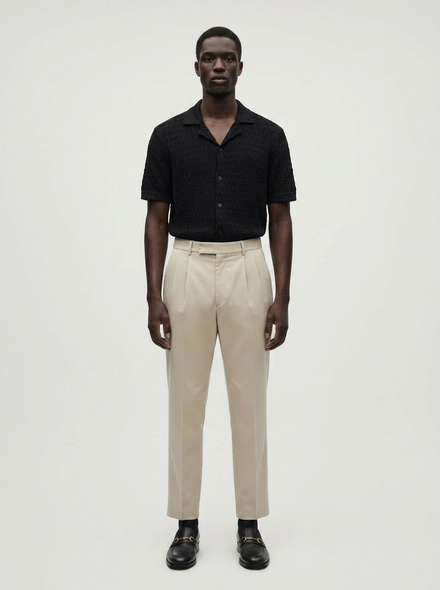 Sutton Textured Knit Camp Shirt - Midnight