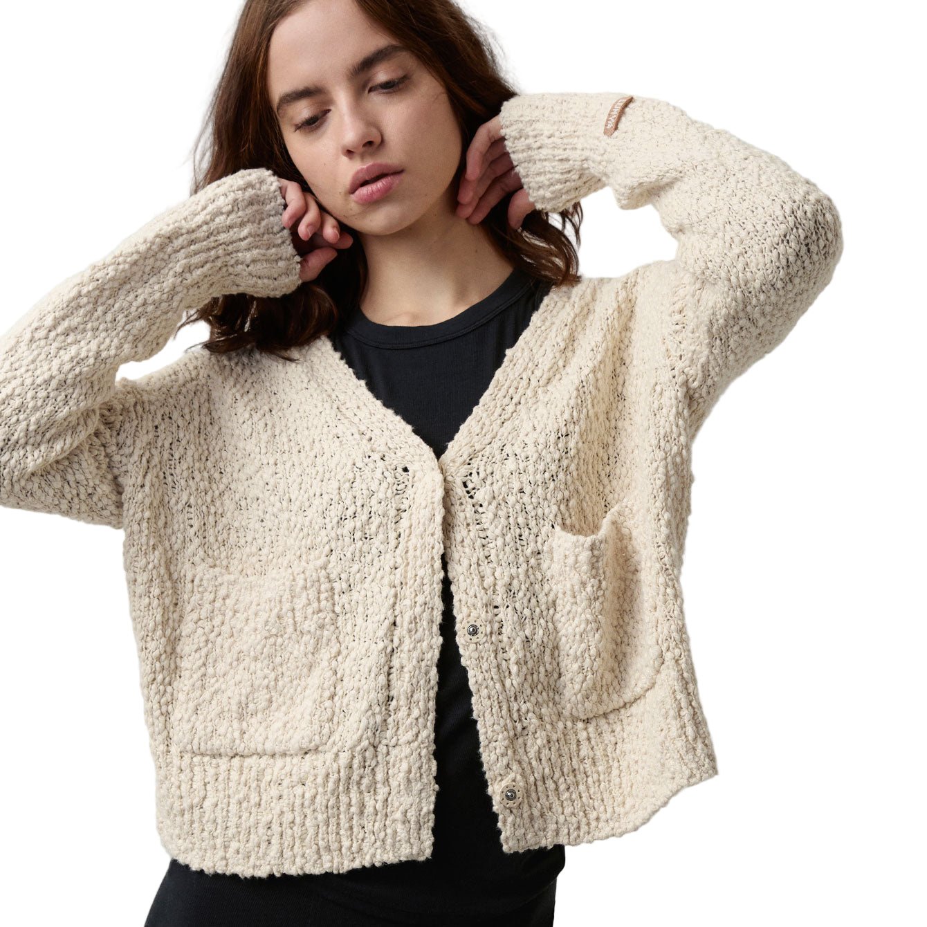 Textured Cotton Snap Front Cardigan - Paranoid Ranch