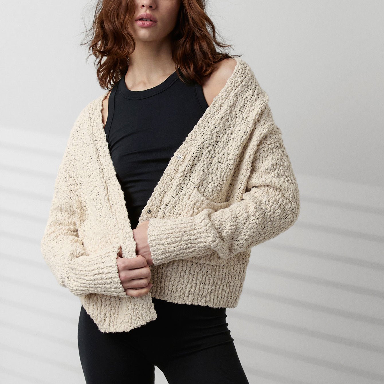 Textured Cotton Snap Front Cardigan - Paranoid Ranch