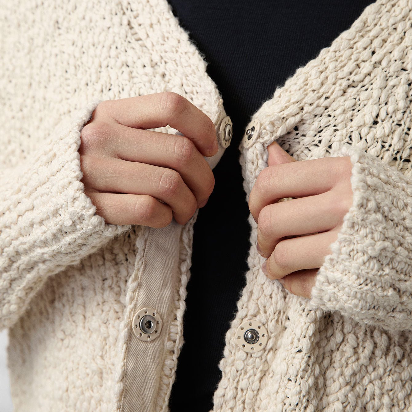Textured Cotton Snap Front Cardigan - Paranoid Ranch