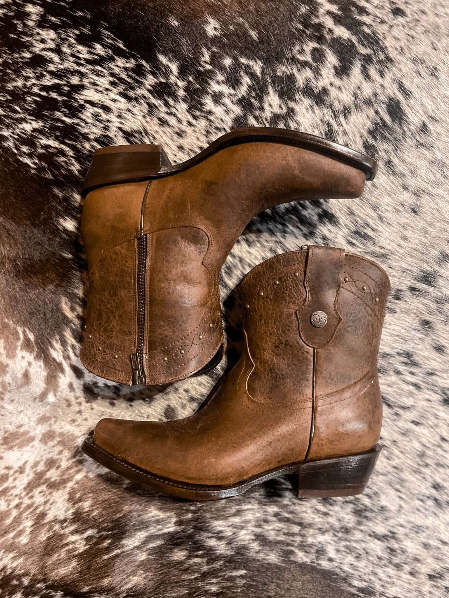 The Loretta Brown Leather Boots - Paranoid Ranch