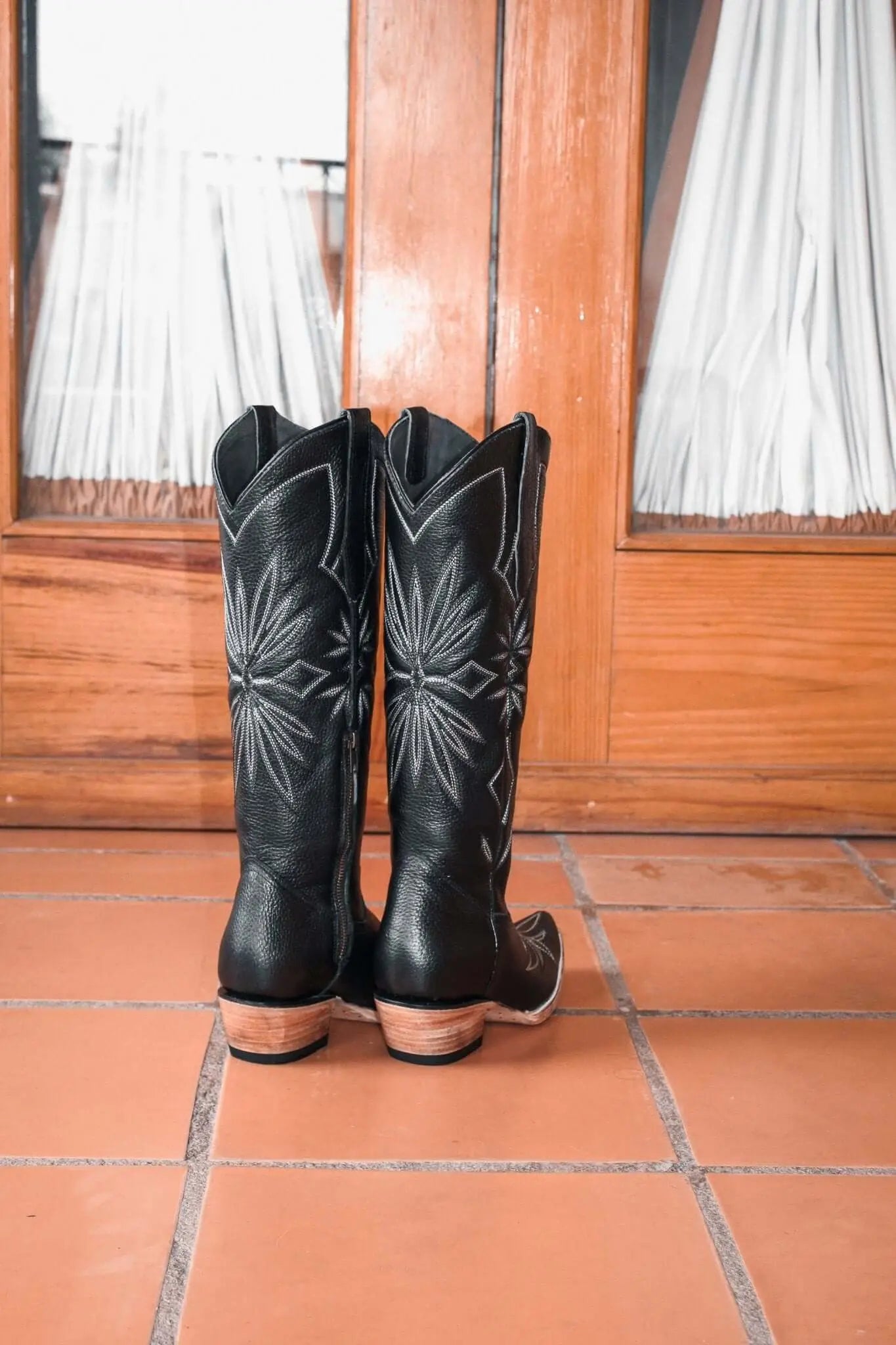 The Lorraine Knee - High Leather Boots – Black Full Grain - Paranoid Ranch