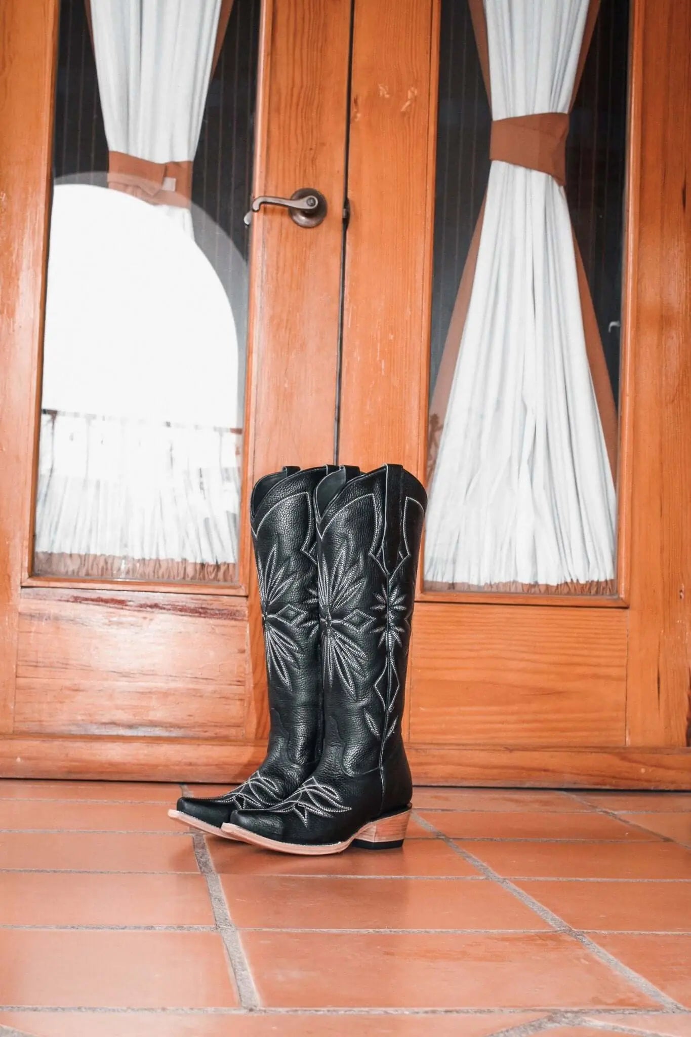 The Lorraine Knee - High Leather Boots – Black Full Grain - Paranoid Ranch