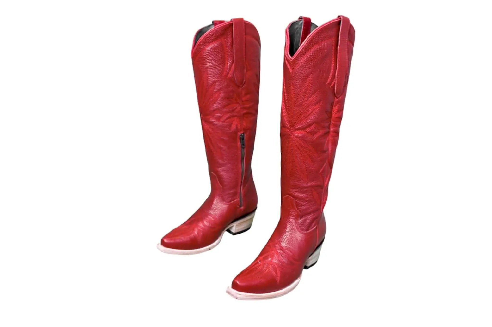 The Lorraine Knee - High Leather Boots – Red Full Grain - Paranoid Ranch