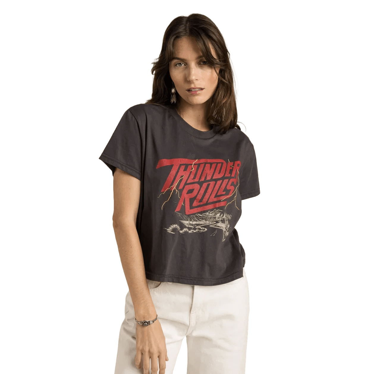 Thunder Rolls Women's Crop Tee - Paranoid Ranch