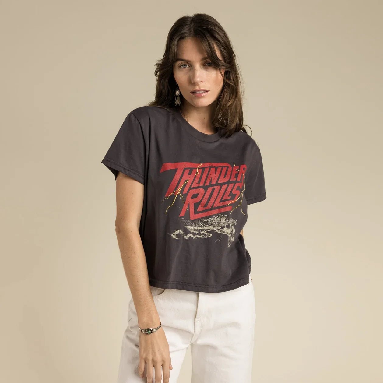 Thunder Rolls Women's Crop Tee - Paranoid Ranch