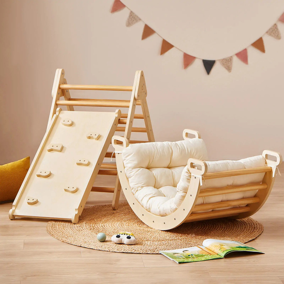 Tiny Land® 7-in-1 Montessori Climbing Set with Play Pad - Paranoid Ranch
