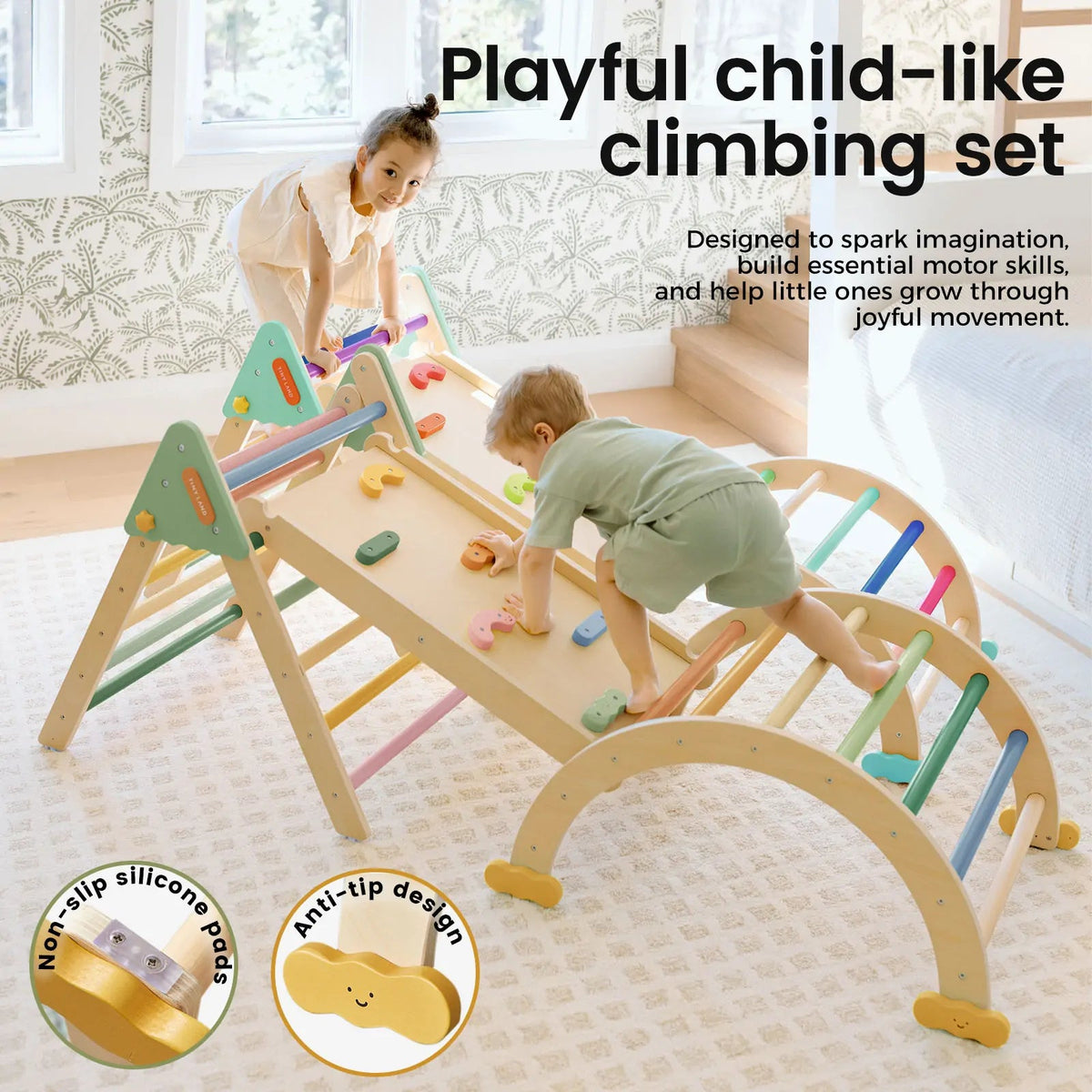 Tiny Land® 7-in-1 Morandi Pikler Triangle Set - Paranoid Ranch