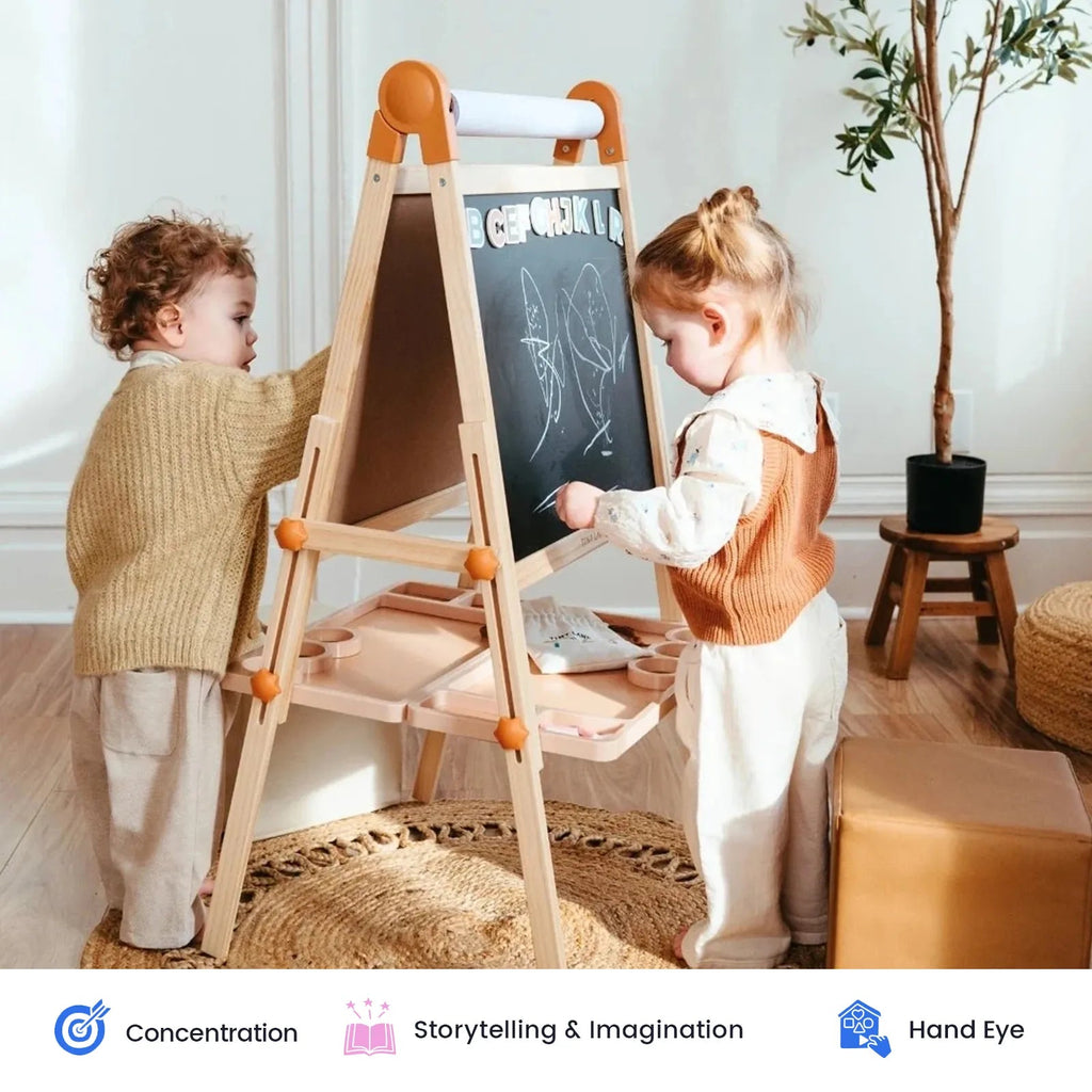 Tiny Land® Caramel Magnitales Easel for Kids - Paranoid Ranch