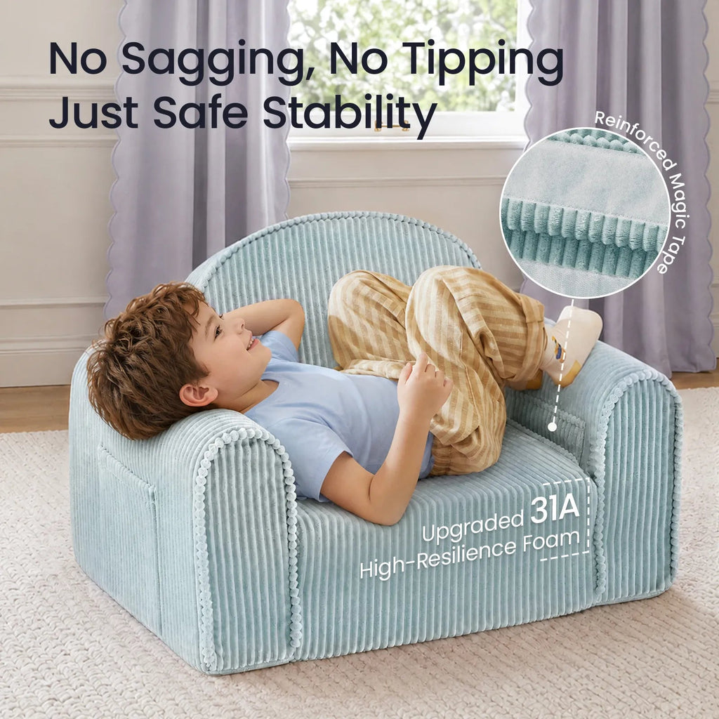 Tiny Land® GentleSnug Corduroy Kid Chair - Paranoid Ranch