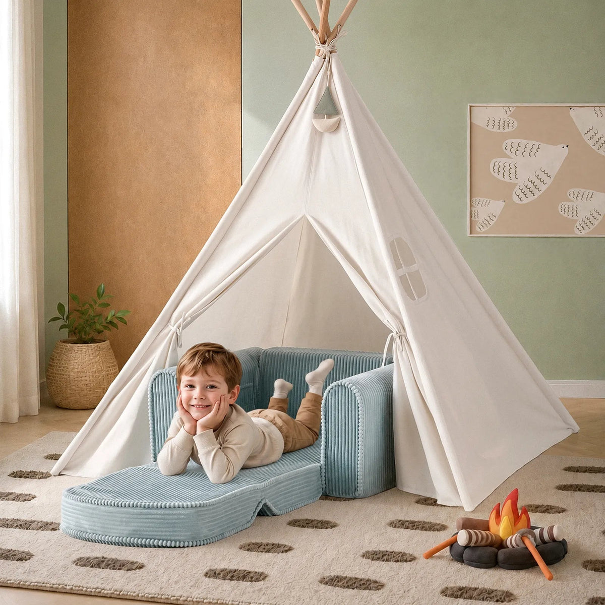 Tiny Land® GentleSnug Corduroy Kid Chair - Paranoid Ranch
