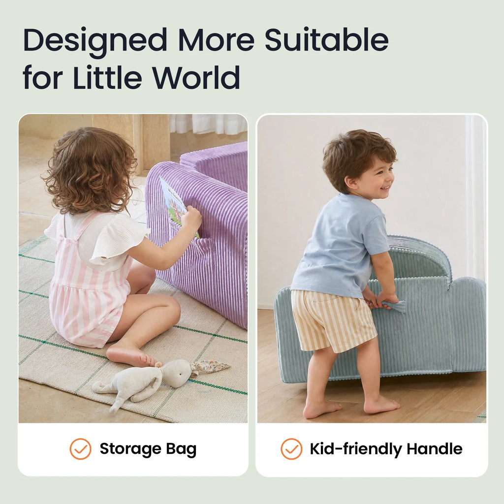Tiny Land® GentleSnug Corduroy Kid Chair - Paranoid Ranch