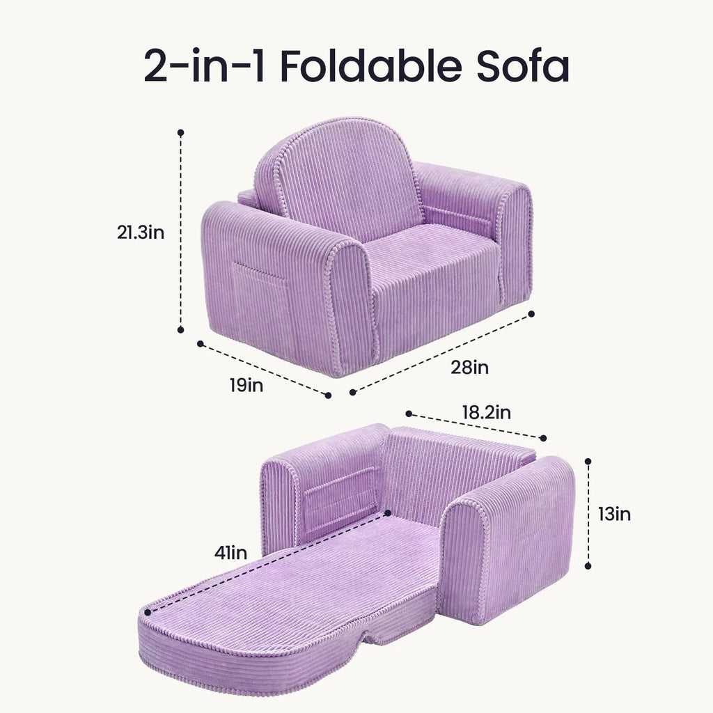 Tiny Land® GentleSnug Corduroy Kid Chair - Paranoid Ranch