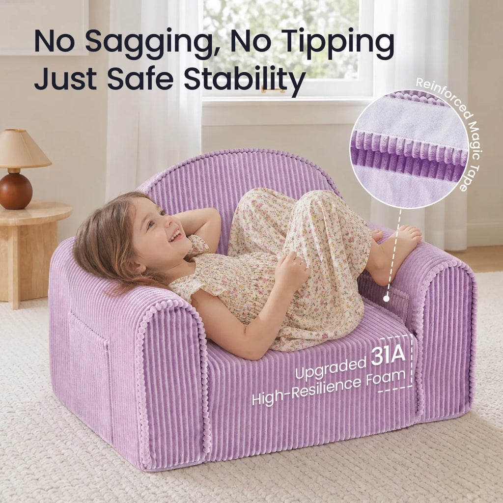 Tiny Land® GentleSnug Corduroy Kid Chair - Paranoid Ranch
