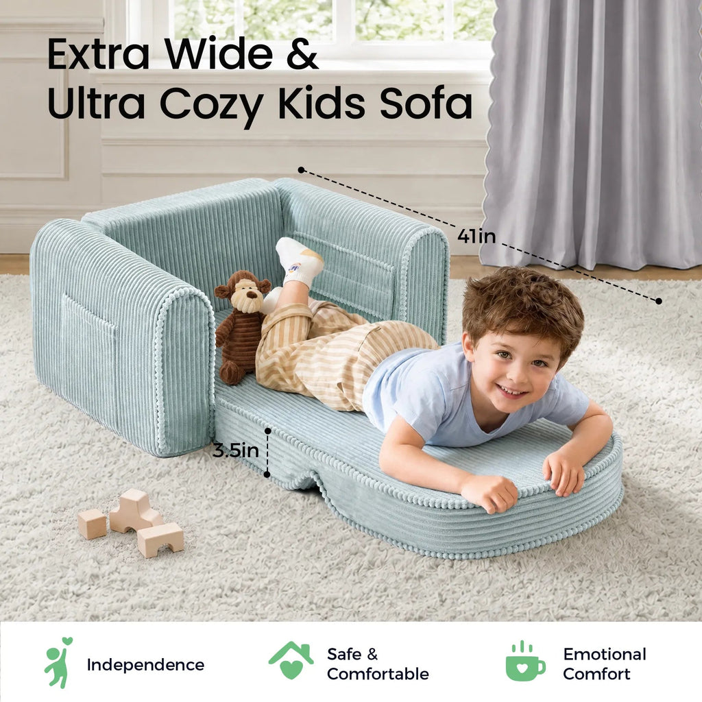 Tiny Land® GentleSnug Corduroy Kid Chair - Paranoid Ranch