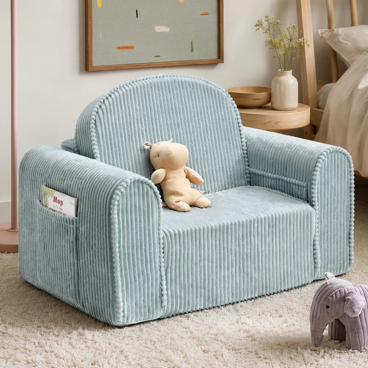 Tiny Land® GentleSnug Corduroy Kid Chair - Paranoid Ranch
