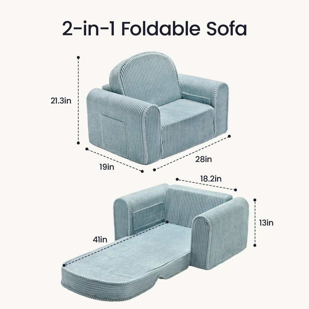 Tiny Land® GentleSnug Corduroy Kid Chair - Paranoid Ranch