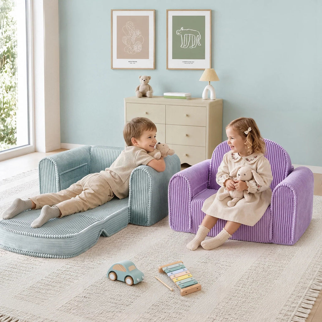 Tiny Land® GentleSnug Corduroy Kid Chair - Paranoid Ranch