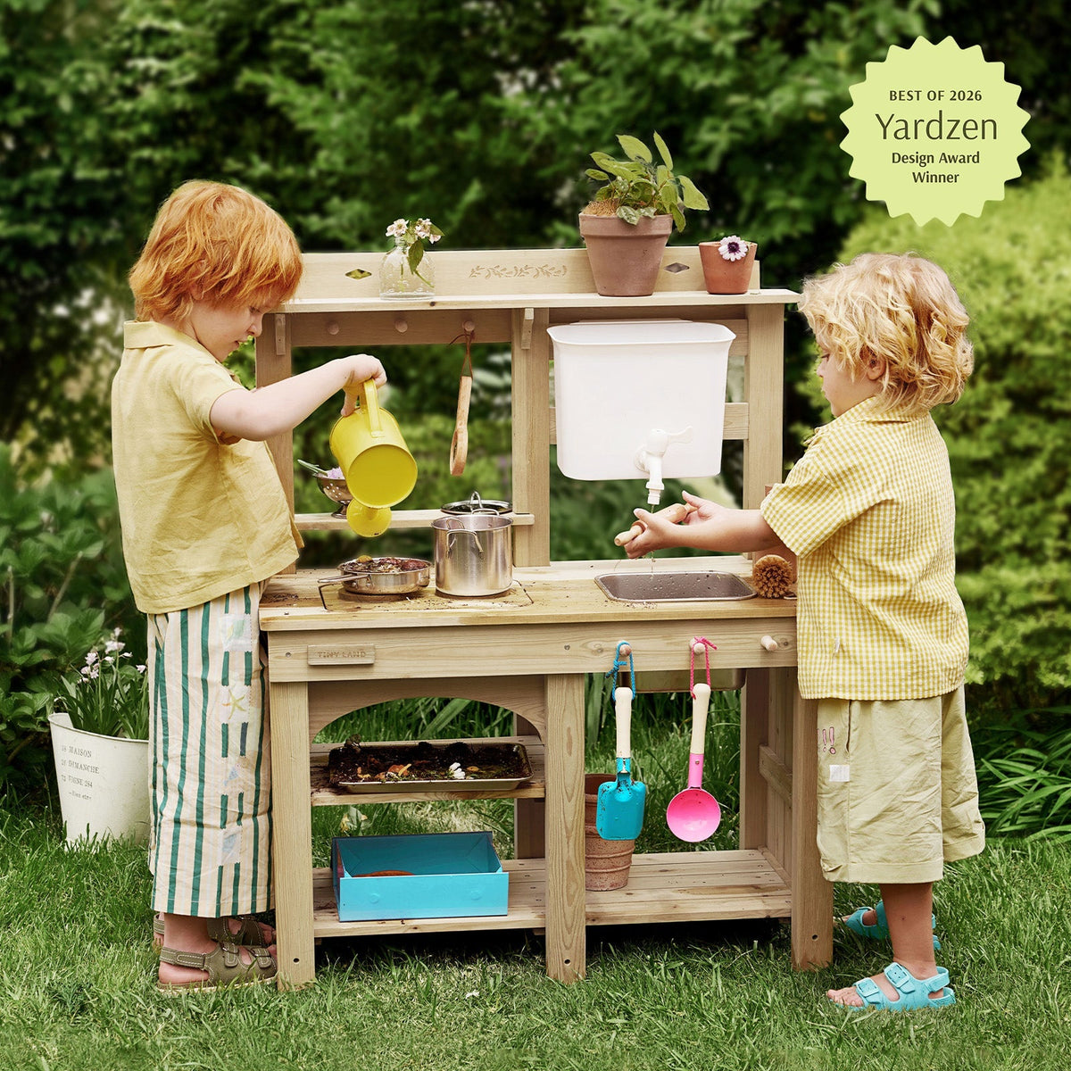 Tiny Land® Mud Kitchen - DuoPlay Outdoor Play Kitchen for Kids - Paranoid Ranch