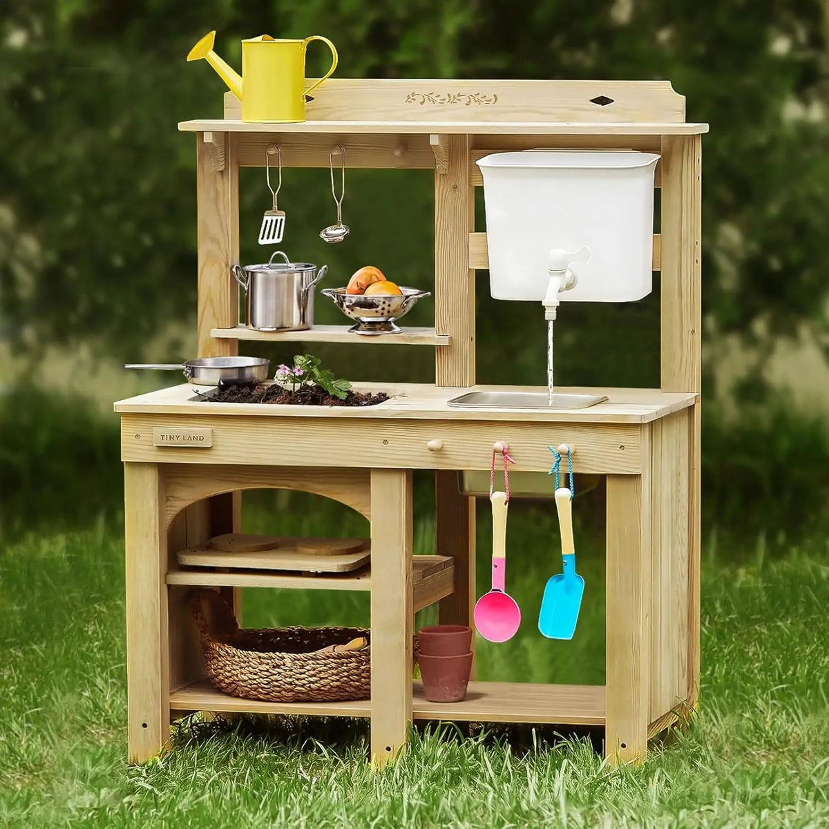 Tiny Land® Mud Kitchen - DuoPlay Outdoor Play Kitchen for Kids - Paranoid Ranch