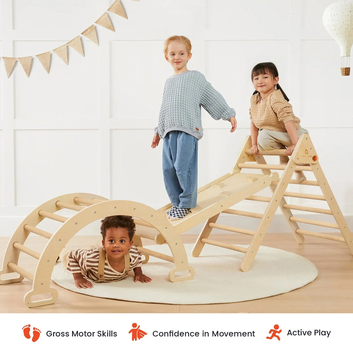 Tiny Land® Pikler Triangle 7-in-1 Montessori Climbing Set - Paranoid Ranch