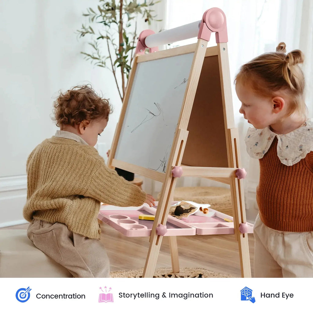 Tiny Land® Pink Magnitales Easel & Paper Roll Set - Paranoid Ranch